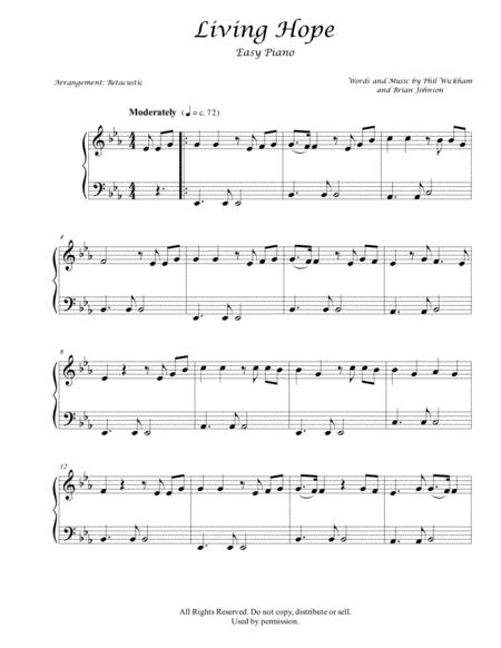 Living Hope Phil Wickham Sheet Music Easy Piano Sheet Music