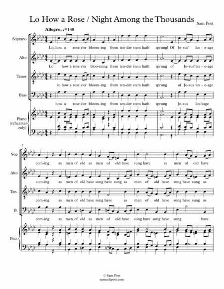 Free Sheet Music Lo How A Rose Satb Op 46 4