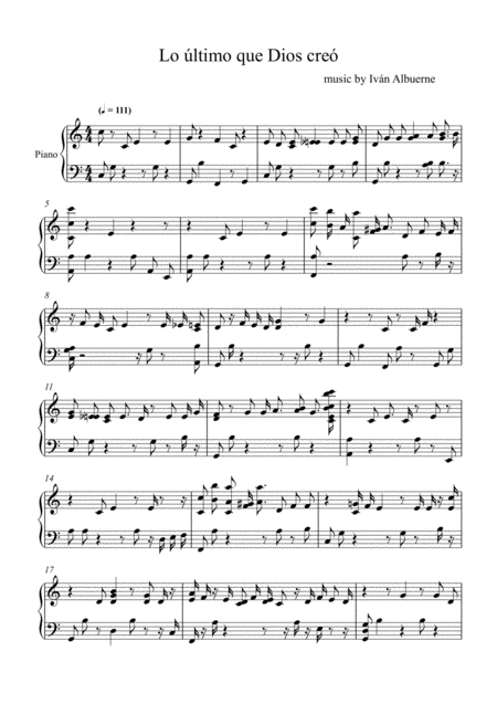 Free Sheet Music Lo Ltimo Que Dios Cre