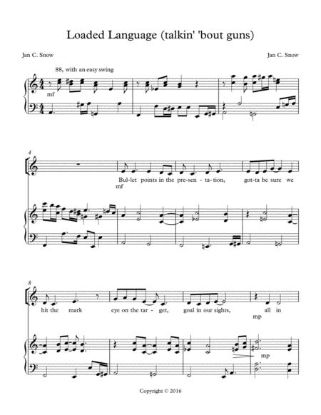 Free Sheet Music Loaded Language Talking Bout Guns