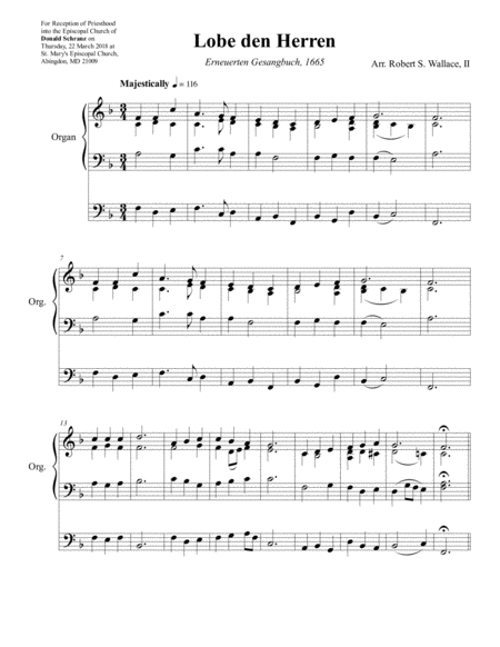 Lobe Den Herren Sheet Music