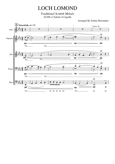 Free Sheet Music Loch Lomond Satb