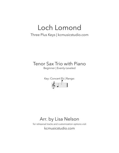 Loch Lomond Tenor Sax Trio With Piano Accompaniment Sheet Music