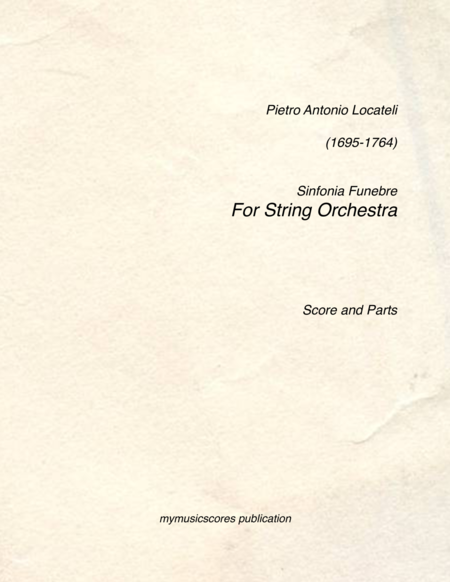 Locotelli Sinfonia Funebre For String Orchestra Sheet Music