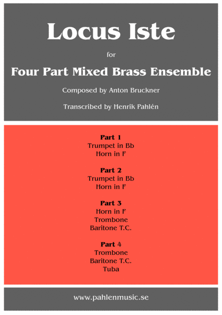 Locus Iste For Brass Ensemble Sheet Music