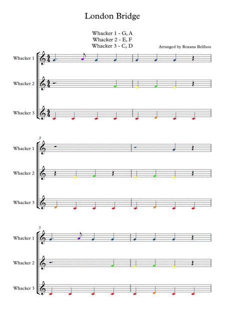 London Bridge For 8 Notes Diatonic Boomwhackers Sheet Music