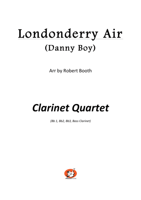 Londonderry Air Danny Boy Clarinet Quartet Sheet Music