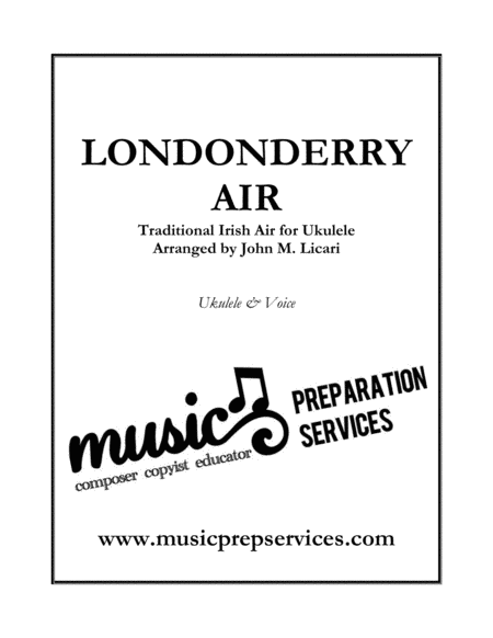Londonderry Air Traditional Irish Air Ukulele Sheet Music