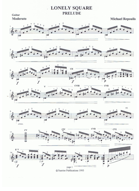 Free Sheet Music Lonely Square Prelude