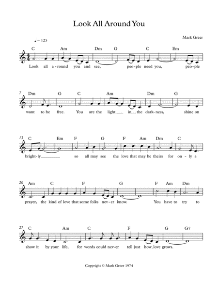 Look All Around You Sheet Music