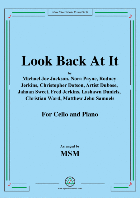 Look Back At It For Cello And Piano Sheet Music