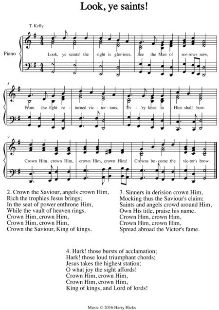 Look Ye Saints A New Tune To This Wonderful Old Easter Hymn Sheet Music