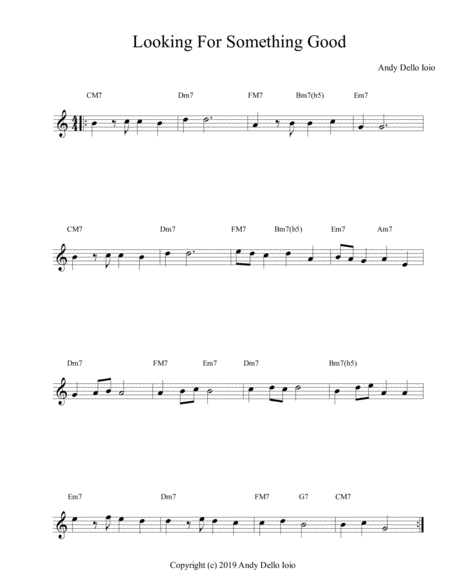 Looking For Something Good Sheet Music