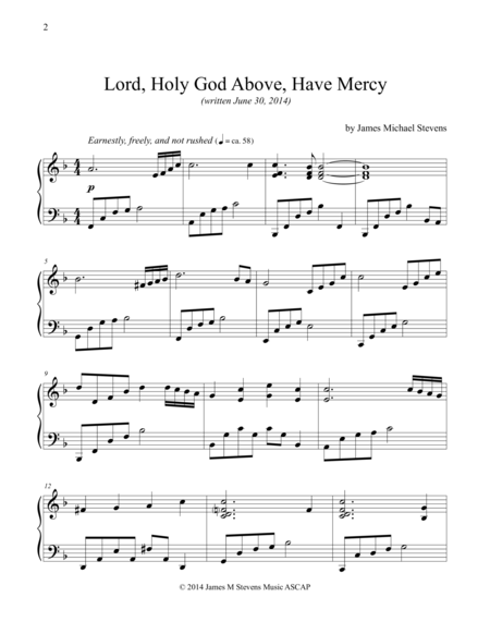 Lord Holy God Above Have Mercy Sheet Music