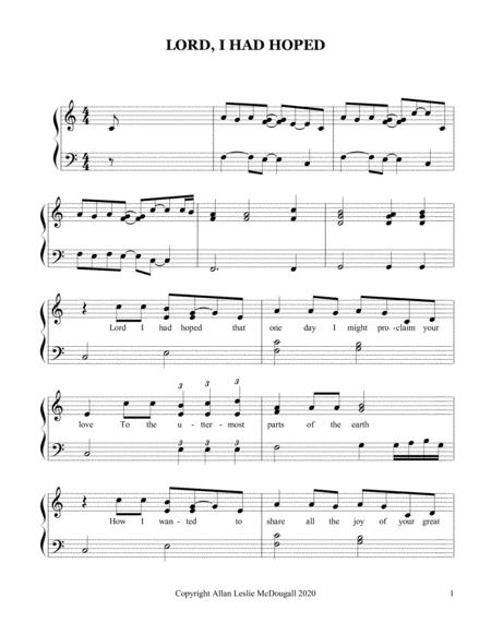 Free Sheet Music Lord I Had Hoped