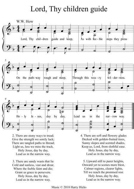 Lord Thy Children Guide A New Tune To This Wonderful W W How Hymn Sheet Music