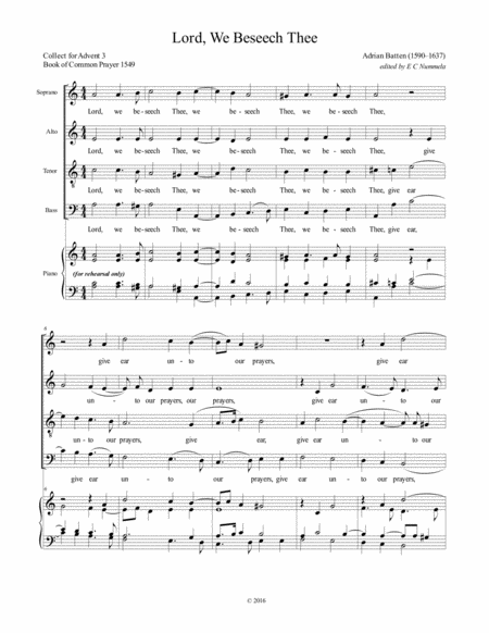 Free Sheet Music Lord We Beseech Thee