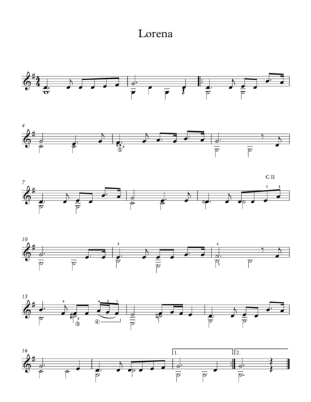 Free Sheet Music Lorena American Traditional Song