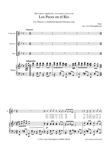 Free Sheet Music Los Peces En El Rio 2 Voices And Piano