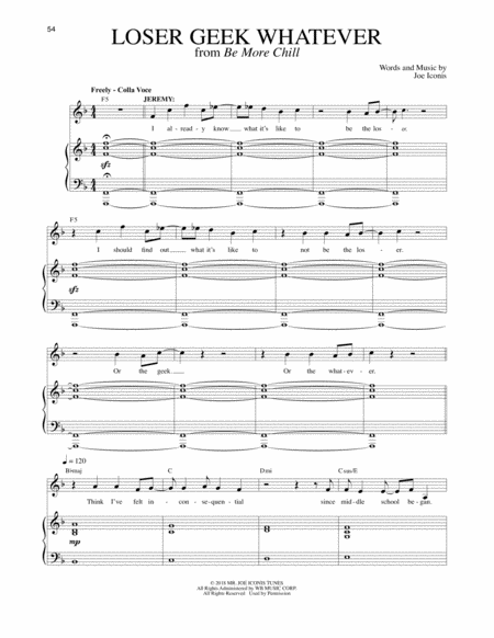 Free Sheet Music Loser Geek Whatever From Be More Chill