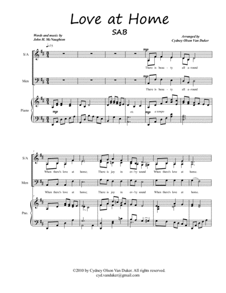 Love At Home Sab Sheet Music