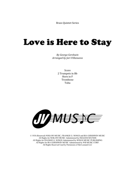 Free Sheet Music Love Is Here To Stay For Brass Quintet