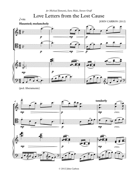 Free Sheet Music Love Letters From The Lost Cause Score And Parts