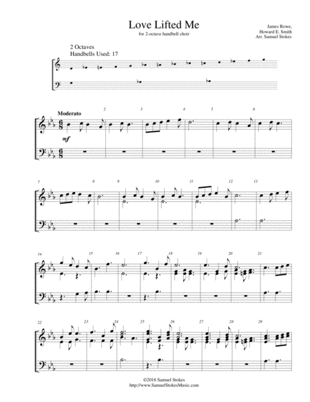 Love Lifted Me For 2 Octave Handbell Choir Sheet Music