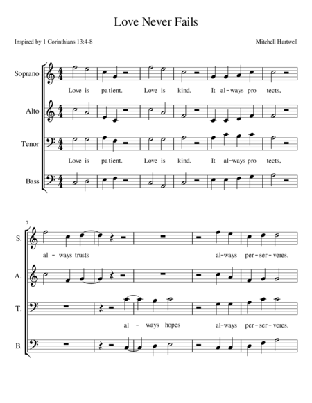 Love Never Fails Sheet Music