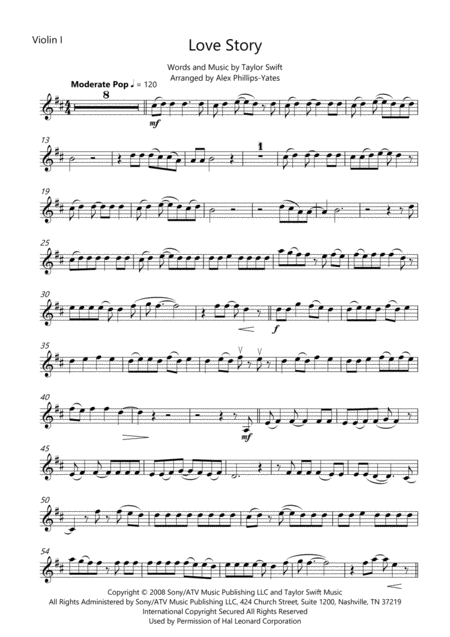 Free Sheet Music Love Story By Taylor Swift String Quartet