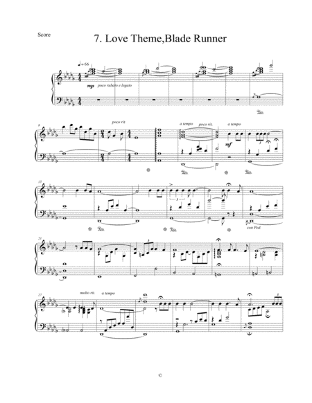 Love Theme Blade Runner Sheet Music