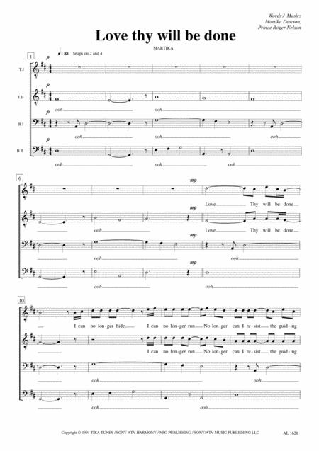 Love Thy Will Be Done Ttbb A Cappella Sheet Music