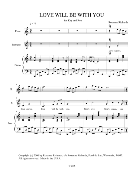 Free Sheet Music Love Will Be With You