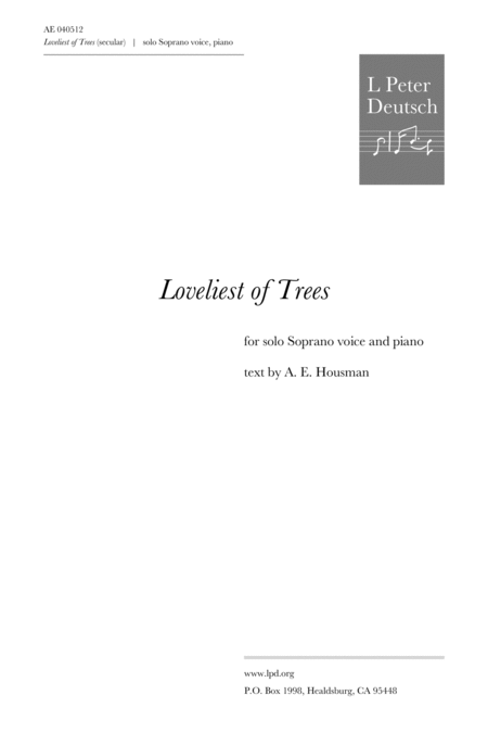 Free Sheet Music Loveliest Of Trees