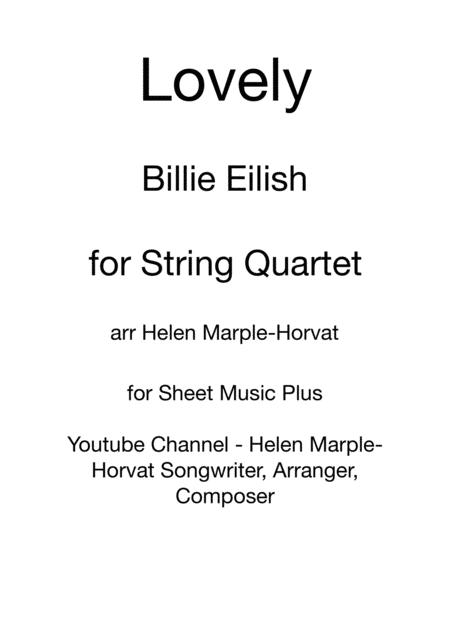 Lovely Billie Eilish For String Quartet Sheet Music