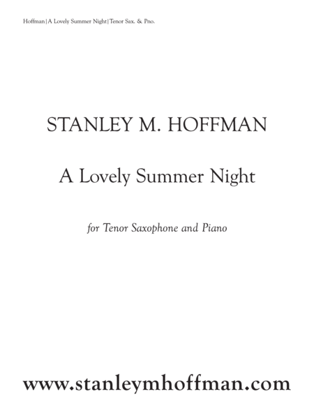 Lovely Summer Night A Sheet Music