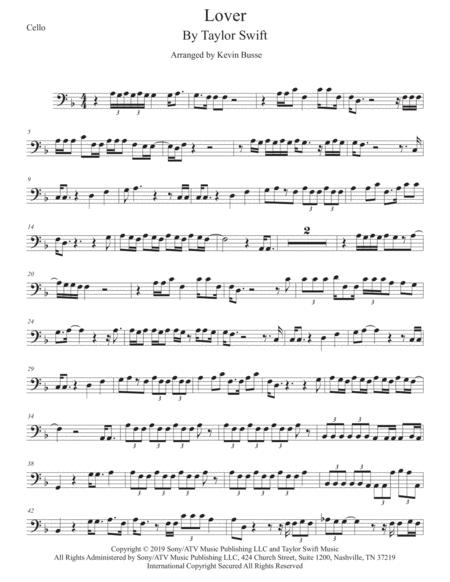 Lover Cello Sheet Music