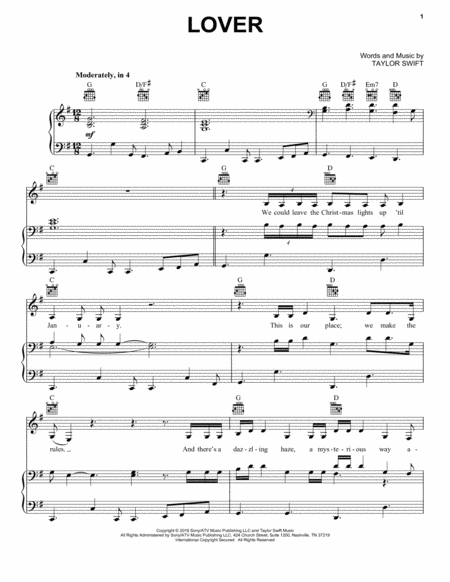 Lover Sheet Music