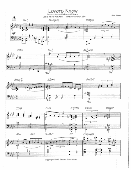 Lovers Know Sheet Music