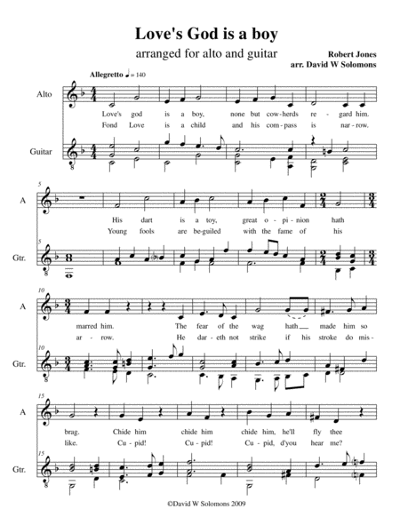 Free Sheet Music Loves God Is A Boy For Alto And Guitar