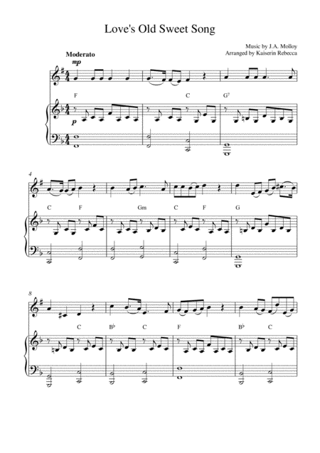 Free Sheet Music Loves Old Sweet Song