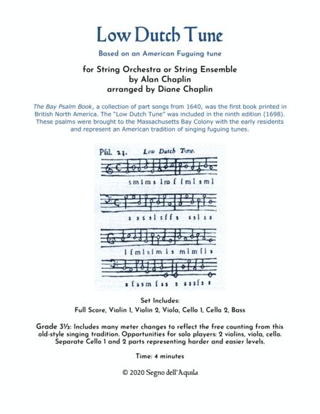 Low Dutch Tune For String Orchestra Sheet Music