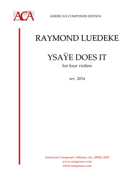 Free Sheet Music Luedeke Ysae Does It