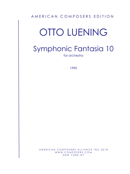 Free Sheet Music Luening Symphonic Fantasia No 10