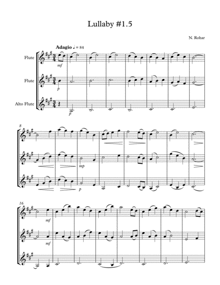 Lullaby 1 5 For Two C Flutes And Alto Flute Sheet Music