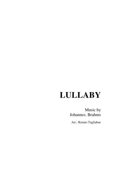 Lullaby Brahms For String Quartet With Parts Sheet Music