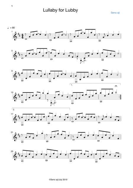 Lullaby For Lubby Sheet Music