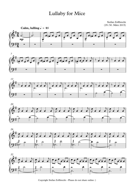 Lullaby For Mice Sheet Music