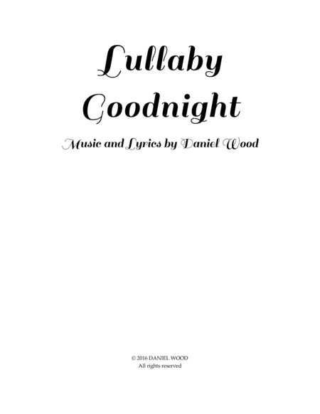 Lullaby Goodnight Sheet Music