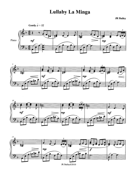 Lullaby La Minga Sheet Music